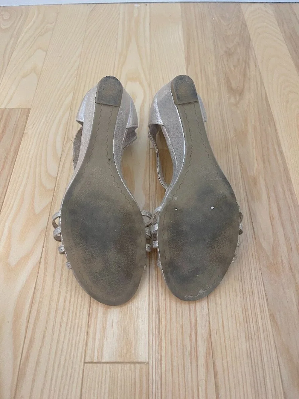 Women's Charter Club Gold/Champagne Wedge Sandals - 7.5